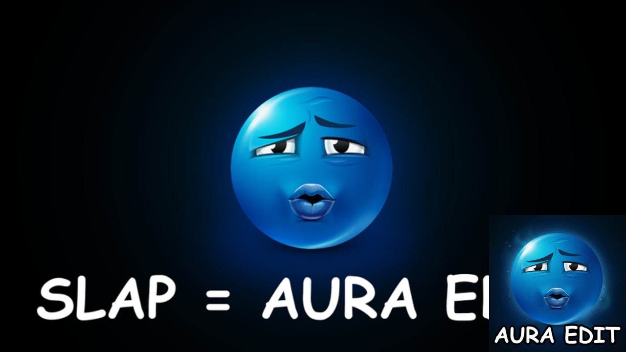 Overhead view of the Aura Edit Slap Battles neon arena platform floating over a dark blue void with fighters on stage